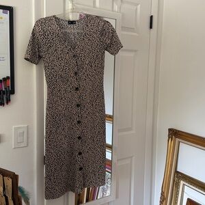 Messini Animal Print Midi Dress cheetah leopard